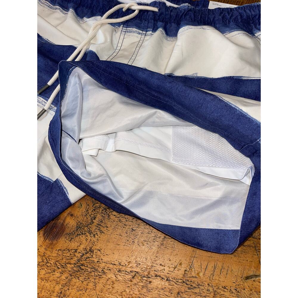 NWT Mens American Eagle Blue White‎ Above the Knee 5.5" Swimming Trunks Size XL - Picture 8 of 8